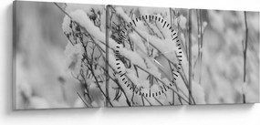 Kép - Havas ágak (órával) (90x30 cm)