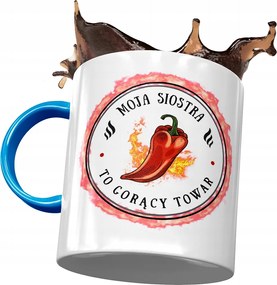 Kék Bögre Nővérnek Születésnapra Ajándék Nyomtatott Fotóval