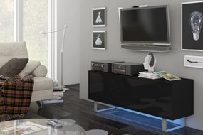 TV asztal/szekrény King 1 (fekete + fényes fekete). 780435