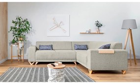 Bézs kinyitható-tárolóhelyes sarokkanapé (jobb oldali-L alakú) Classy Sophie – Miuform