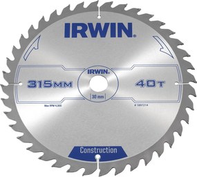 Körfűrész 315 x 3,2mm x 30mm 40Z Atb Irwin Faipari Tárcsa