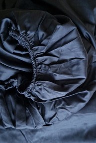 Gumis lepedő 90x200x25 Blue Marine, 300TC szatén pamut