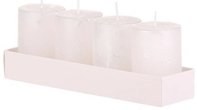 Adventi gyertya készlet fehér, 4 db, paraffin, 8 cm