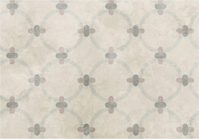 Fotótapéta Szürke-rózsaszín kerekek és keresztek bézs alapon vinil 368x280 +ragasztó