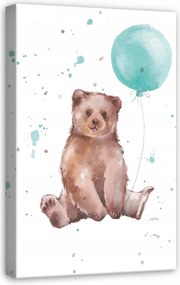 Vászonkép falikép maci barna türkiz 40 x 60