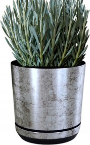 14 cm-es mintás Régi Ezüst kaspó állvány elegáns kőhatású