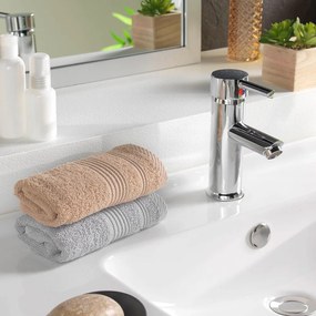 Világosbarna frottír pamut törölköző 30x50 cm Tendresse – douceur d'intérieur