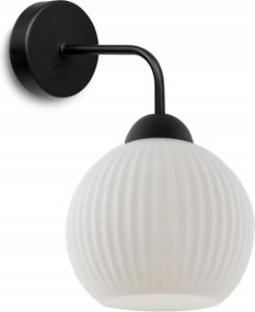 Fali Lámpa Fehér Üveg Gömb Faragott Hálószoba Nappali 14CM