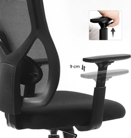 SONGMICS hálós irodai szék, ergonomikus forgószék, fekete