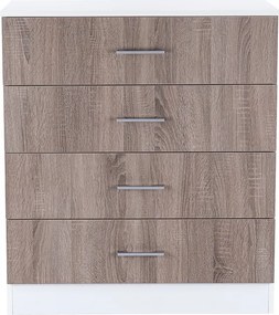Miami komód 4 fiókos 80x92 cm yorki tölgy-fehér