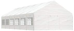 fehér polietilén pavilon tetővel 13,38 x 5,88 x 3,75 m