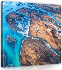 Vászonkép 40x40 Légierő Izland folyók táj természet absztrakt geometria