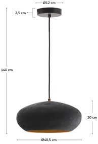 Fekete függőlámpa fém búrával ø 30 cm Inda – Kave Home
