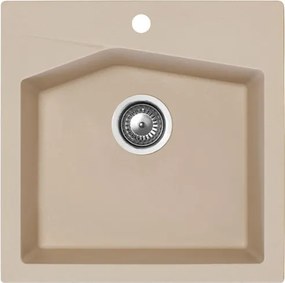 Linea 50 Metalac 189158 Gránit Mosogatótálca - Extra mély, Egymedencés, Négyzet, Pezsgő