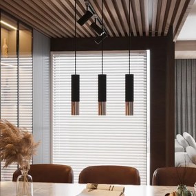 Sollux SL.0946 - Csillár zsinóron LOOPEZ 1xGU10/10W/230V fekete/réz