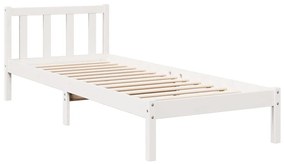 fehér tömör fenyő extra hosszú ágykeret matrac nélkül 90x220 cm