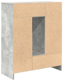 betonszürke komód fiókokkal és ajtókkal 73x31x90 cm