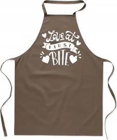 Konyhai Kötény Bézs Valentin Napi Ajándék Love First Bite Szerelem FA_438_b