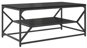 Dohányzóasztal polccal Fekete tölgy 90x50x40 cm Furnérozott