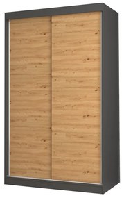 Aldabra IGA 120 B tolóajtós gardróbszekrény 120x61x200, sima, antracit- tölgy