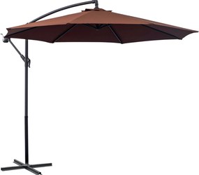 Outsunny 3x2,5 m Kerti Napernyő Karral, Acél és Poliészter, Barna | Aosom