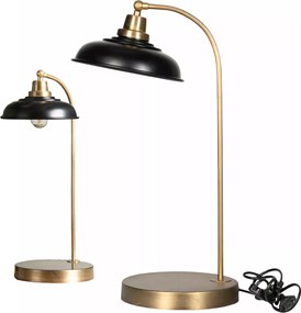 Asztali Lámpa Nagy 52cm arany fekete álló éjjeli nappali E27 magas