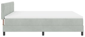 Rugós Ágy Mediterrán Matrac és LED Fény Szürke 180x200 cm Bársony