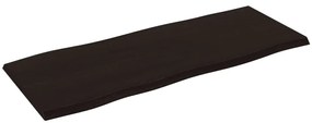 sötétbarna kezelt tömör tölgyfa asztallap 100 x 40 x 2 cm