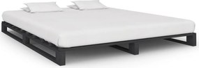 vidaXL szürke tömör fenyőfa raklap ágykeret 160 x 200 cm