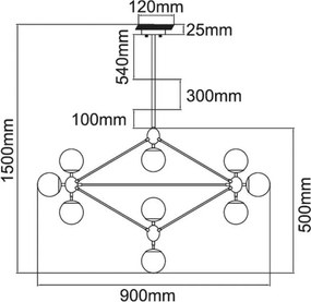 Orlicki Design BAO OR80094 Függőlámpa 10x8W/E27