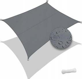Napvitorla Téglalap alakú Kerti Terasz Vízálló 3x4m Szürke