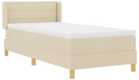 Boxspring ágy matraccal - krém szövettel, 100 x 200 cm