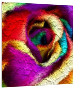 Szines kép absztrakt rózsa (30x30 cm)