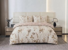 Mikroflanel ágyneműhuzat BOTANIQUE krémszínű-barna Ágyneműhuzat mérete: 70 x 90 cm | 140 x 200 cm