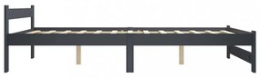 sötétszürke tömör fenyőfa ágykeret matrac nélkül 120x200 cm
