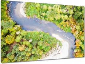 Vászonkép 120x80 Forgó folyó Erdő Ősz