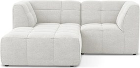 Fehér buklé sarokkanapé (bal oldali-heverő résszel) Aloha – Makamii