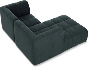 Kék bársony sarokkanapé (bal oldali-heverő résszel) Aloha – Makamii