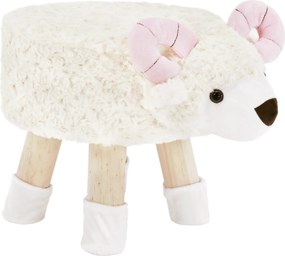 Zsámoly bárány alakban, Velvet szövet fehér/rózsaszín/természetes, LOLA