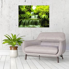 Üveg kép - Indonéziai vízesések (70x50 cm)