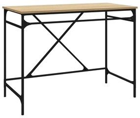 sonoma tölgyszínű szerelt fa és vas íróasztal 100x50x75 cm