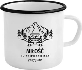 A szerelem a legszebb kaland Zománcozott Bögre Ajándék Szeretteinek