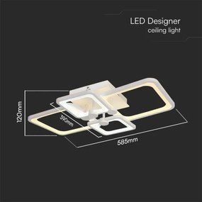 LED Dimmelhető felületre szerelhető csillár LED/70W/230V 3000-6500K + távirányító