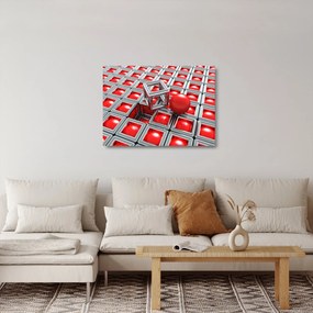 Kép - 3D fémes absztrakció (üvegen) (70x50 cm)