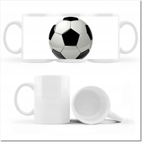 Nyomott mintás bögre Focilabda a lábhoz