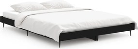 vidaXL fekete szerelt fa ágykeret 135 x 190 cm