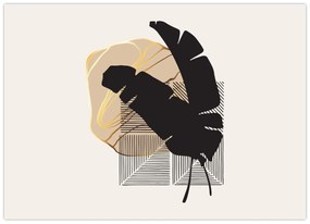 Kép - Absztrakció trópusi levelekkel N⁰4 (70x50 cm)