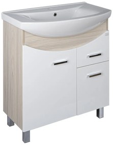 TMP ZX 75 - SONOMA - álló fürdőszobabútor - Sanovit ZENON - 6075 porcelán mosdóval - 75 x 50 cm