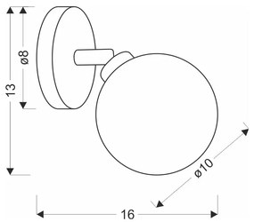 Bronzszínű fali lámpa ø 10 cm Rodia – Candellux Lighting