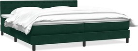 vidaXL sötétzöld bársony rugós ágy matraccal 180x220 cm